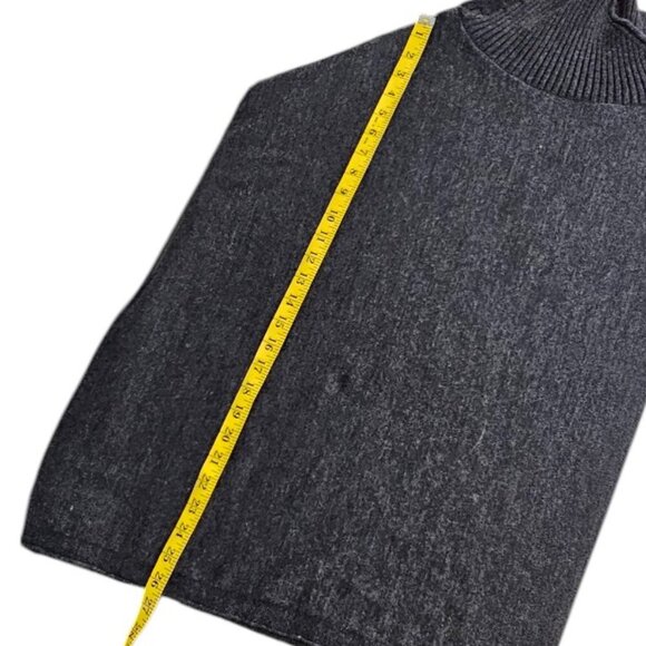 Mersea Womens Newport Turtleneck Poncho Sweater, Side Split, Ribbed, Drop Sleeve - Picture 5 of 9